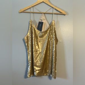 Brand New Gold Sequins Tank Top